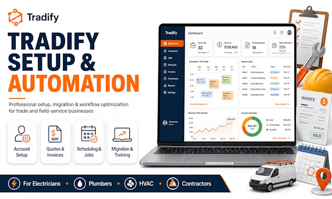 set up, customize and automate your tradify job management software