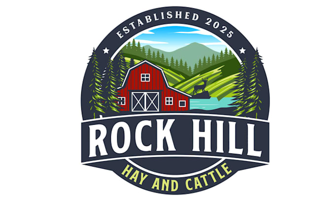design monogram rock hill cattle logo