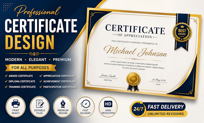 create professional certificate design