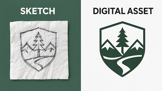 turn your rough drawing or sketch into a vector graphic