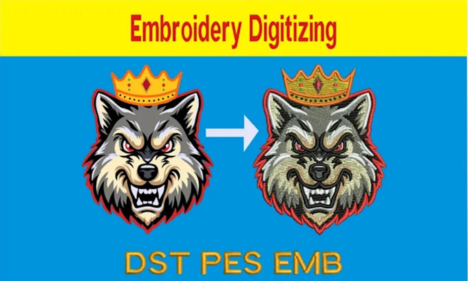 digitize your logo for embroidery in dst pes emb files