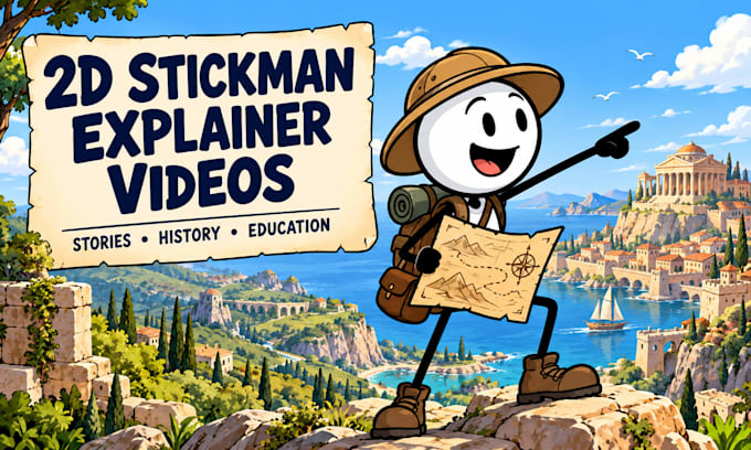 create 2d stickman animation for educational explainer videos