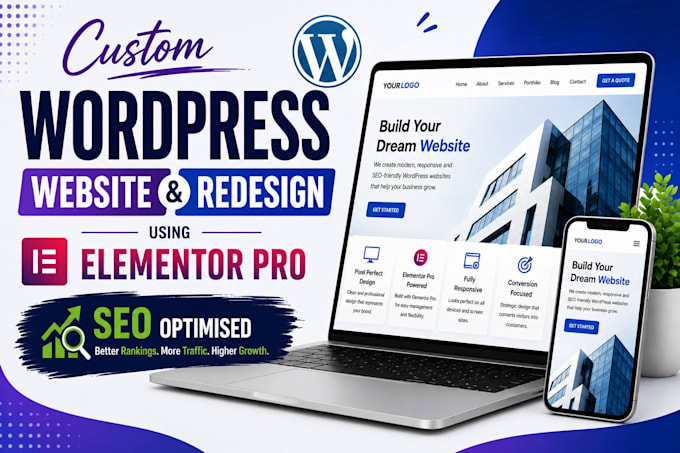 do a custom wordpress website and redesign websites