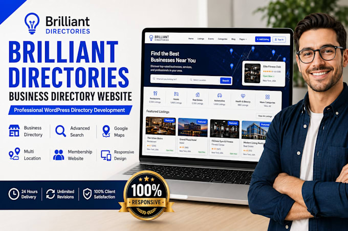 build modern brilliant directory website or listing website