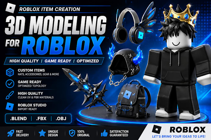 create custom roblox 3d items and accessories