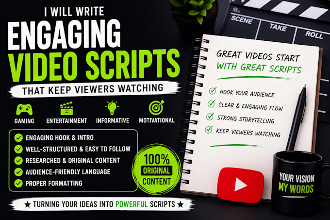 write engaging youtube scripts for your videos