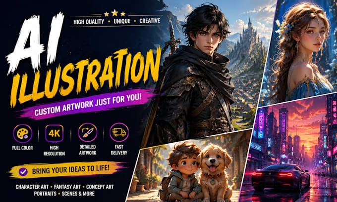 create ai illustrations, digital art, and character designs