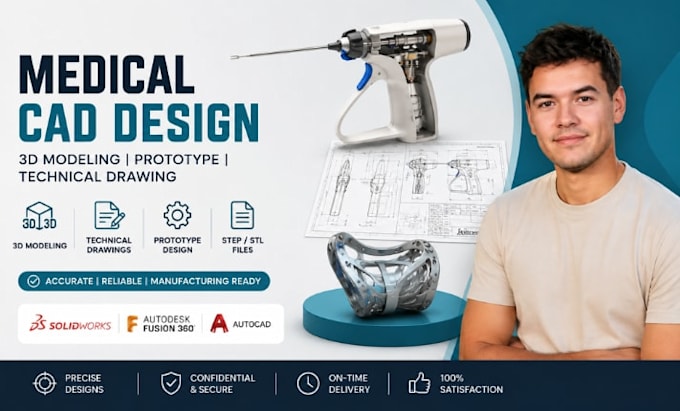 medical cad, healthcare device, solidworks, prototype, technical drawing