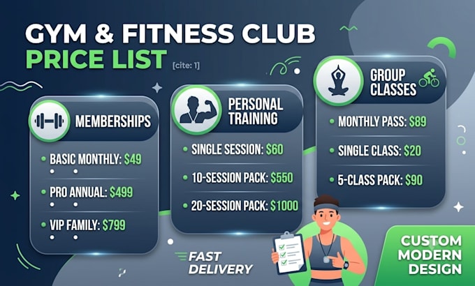 design a custom price list or menu card