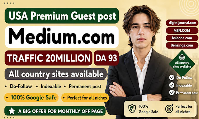 publish premium guest posts on linkedin,com and medium,com