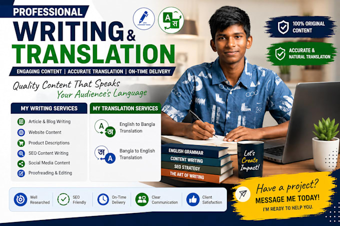 write engaging content and translate english to bangla