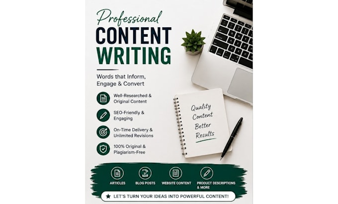 write SEO blog posts, articles, and website content