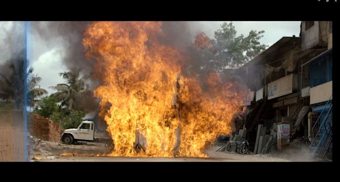 do vfx fire explosion, sparks particle smoke, visual effects fire compositing