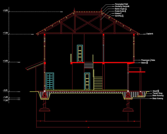 do 2d floor plan drafting and 3d modeling in autocad and sketchup