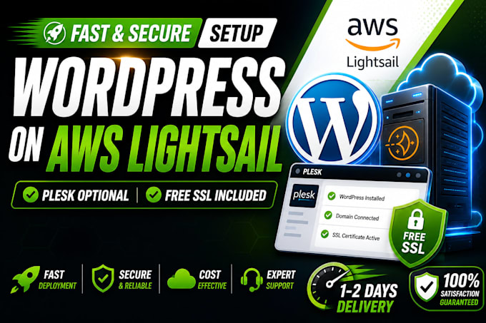set up wordpress on AWS lightsail, free SSL