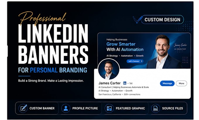 design professional linkedin banner personal branding