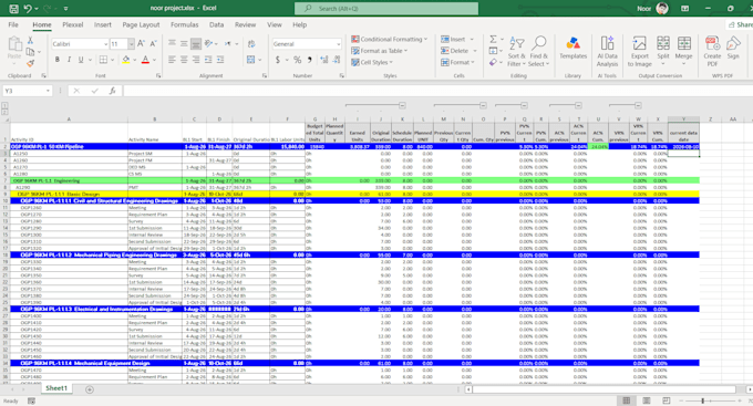 develop a professional project schedule using primavera p6