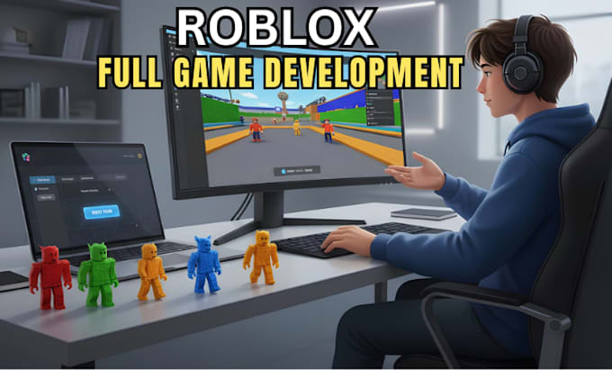 create completed roblox game, simulator, obby, tycoon game developer, ui design
