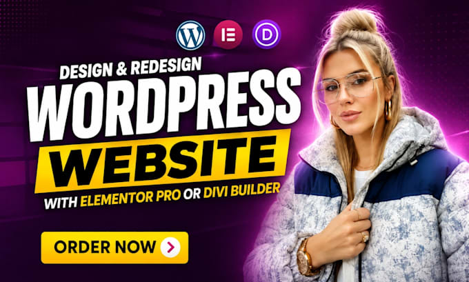 design and redesign wordpress website with elementor pro or divi builder expert