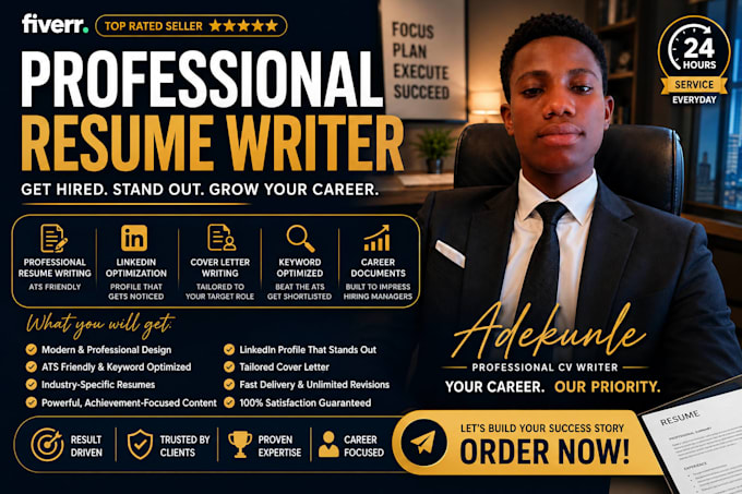 write a professional ats friendly resume CV and cover letter