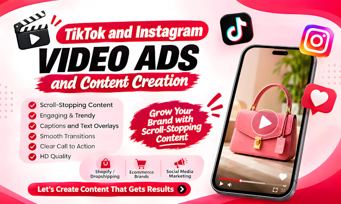 create instagram tiktok content creation video ads