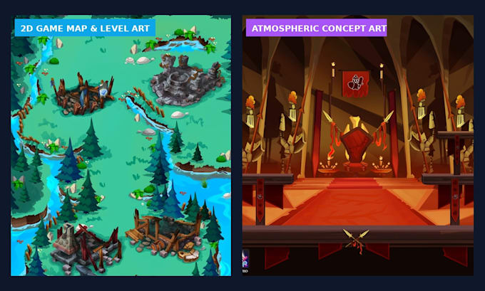 draw 2d game background art