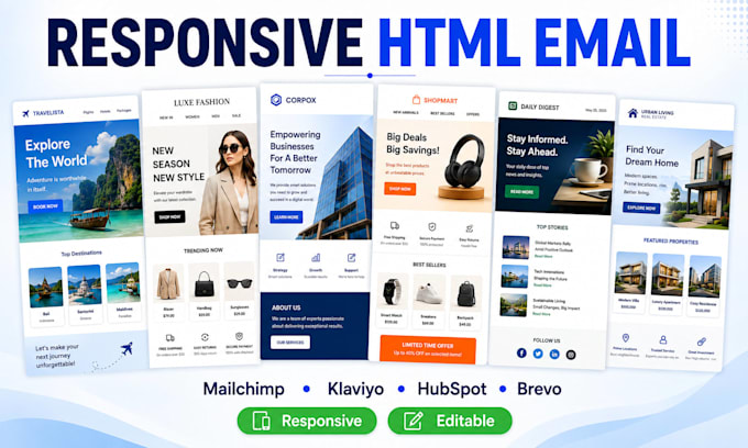 design responsive HTML email template or newsletter