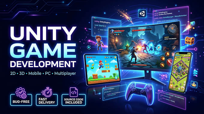 develop a unity game with smooth gameplay and high performance
