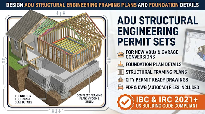 design adu structural engineering framing plans and foundation details
