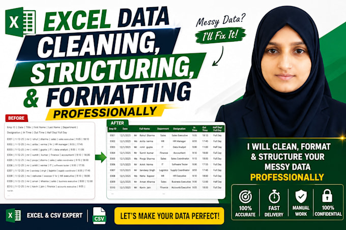 clean and format your excel and CSV data