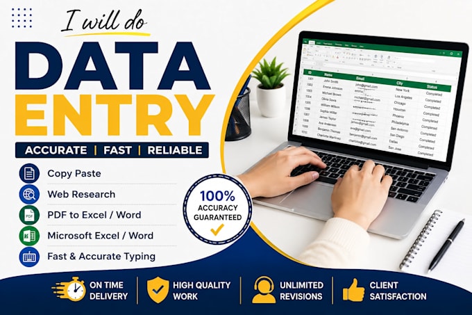 do accurate data entry, copy paste, web research and PDF conversion
