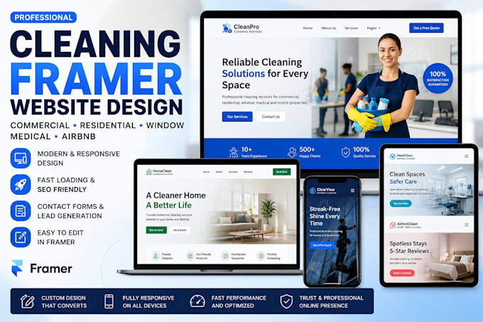 design commercial residential window medical airbnb framer website