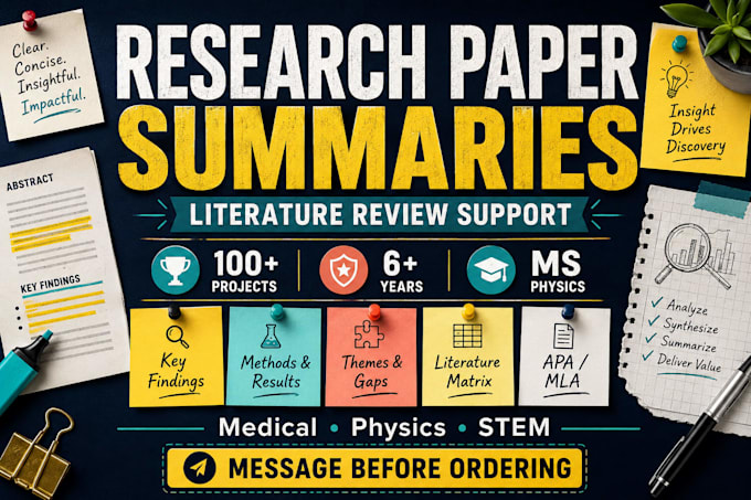 summarize research papers for your literature review