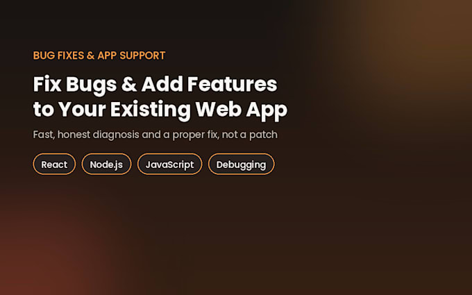 fix bugs and add features to your existing web app