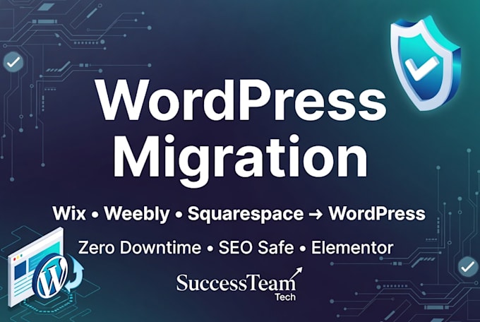migrate your website weebly, wix, squarespace, wordpress to shopify redesign