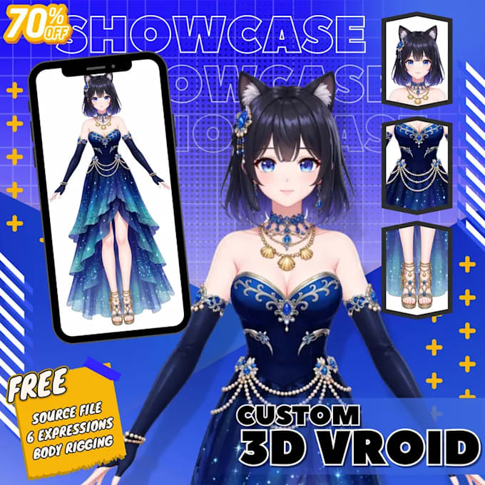 create custom vrchat avatar, vroid and 3d vtuber model