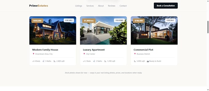 design a professional real estate website