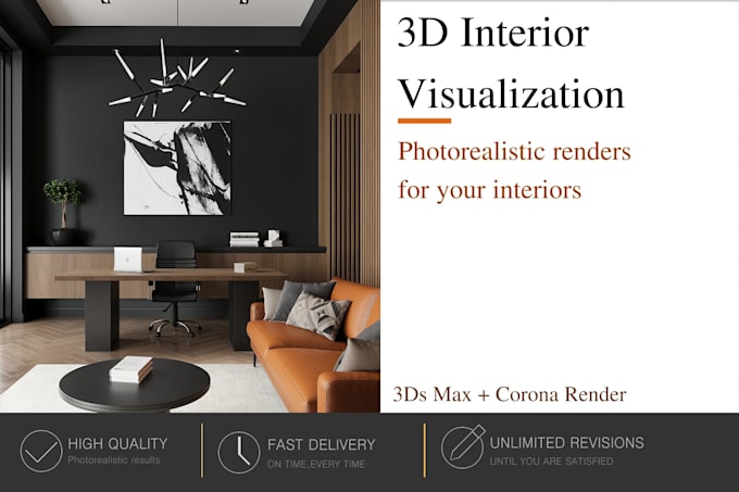 create photorealistic 3d office interior renders