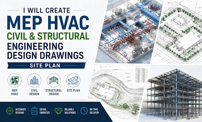 design hvac plumbing electrical civil and structural  engineering project layout