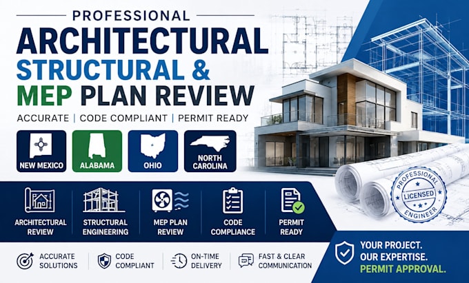 new mexico and alabama ohio nc architect review structural engineering mep plan