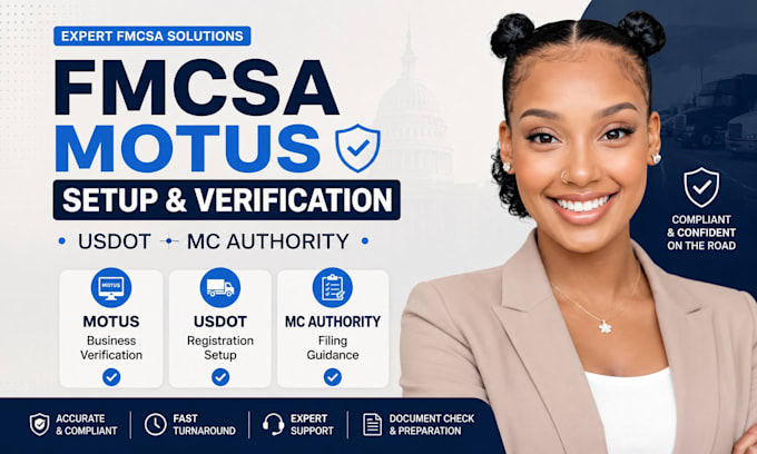 handle fmcsa motus business verification, usdot and mc registration