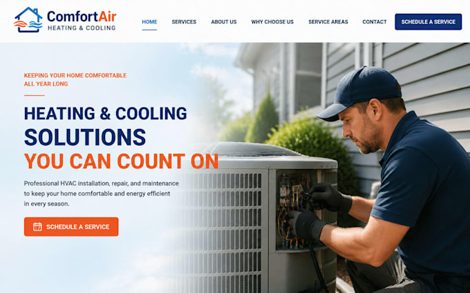 build wix hvac website squarespace heating air conditioning installation website