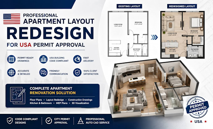 usa redesign your apartment layout professionally for permit