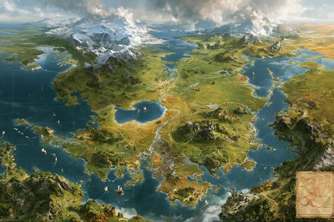 amazing fantasy map or cartography