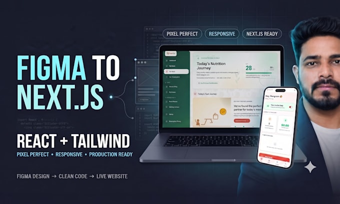 engineer a premium figma to nextjs react and tailwind website