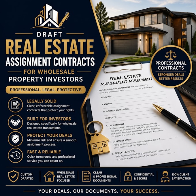 draft real estate assignment contracts wholesale property investors