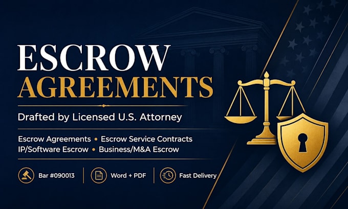 prepare an escrow service contract for your agency or platform