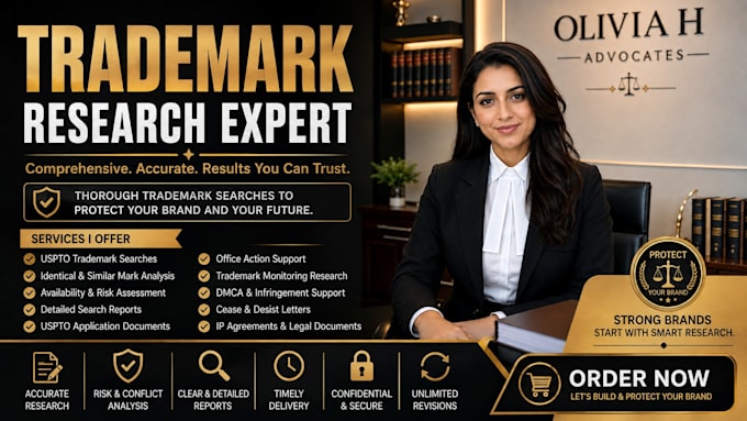 conduct trademark searches and prepare uspto application documents