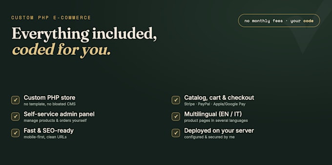 build a custom ecommerce website in one day
