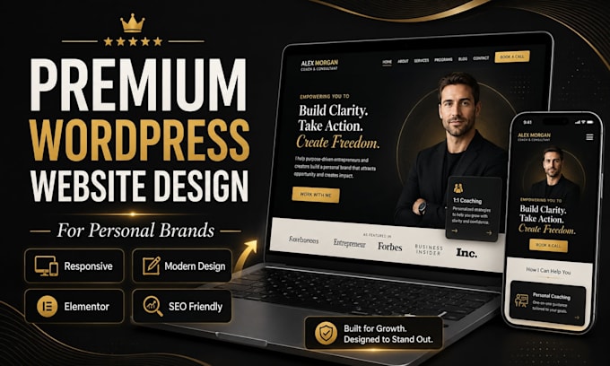 design a premium wordpress website for your personal brand